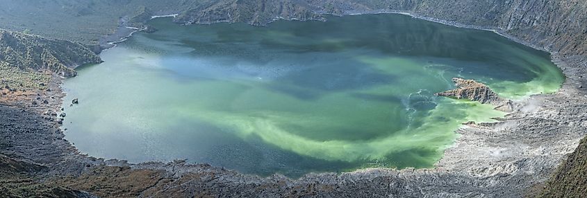 The crater lake atop El Chichón in Mexico.