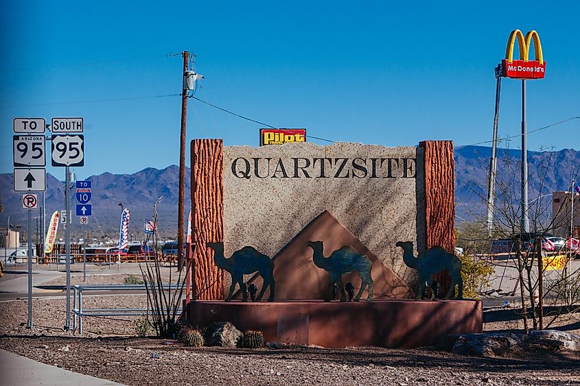 The eclectic town of Quartzsite in central Arizona
