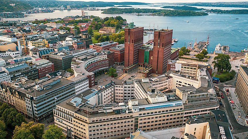 Aerial view of Oslo the capital of Norway