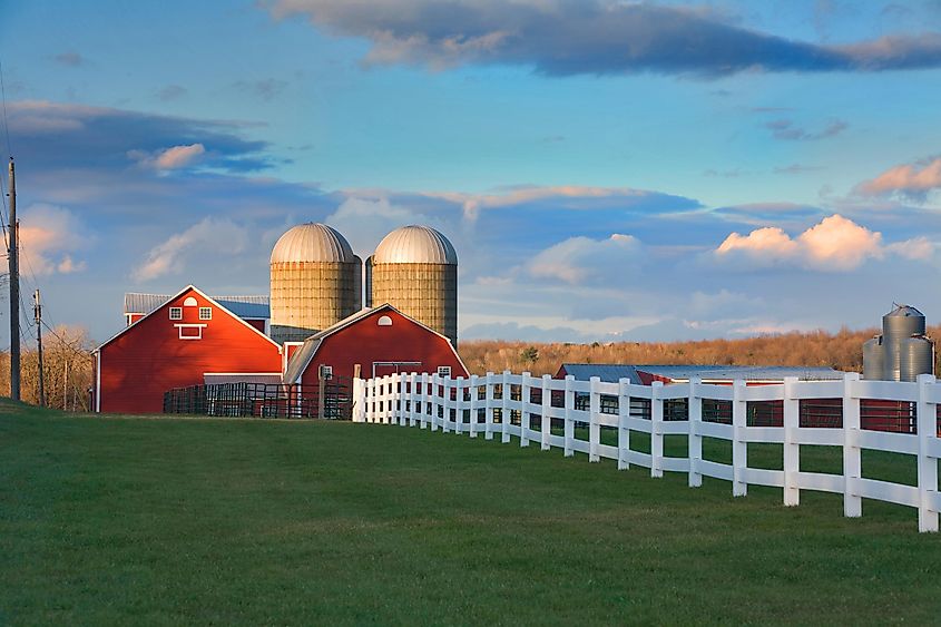 Barn located on West Shore Road in South Hero, Vermont, USA, showcasing rural scenery and architecture.