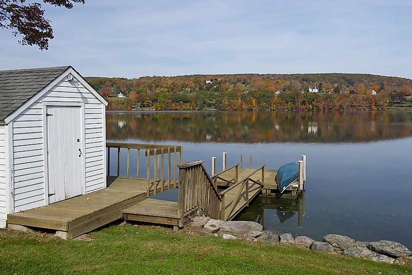 Lake Waramaug in the fall, New Preston, Connecticut