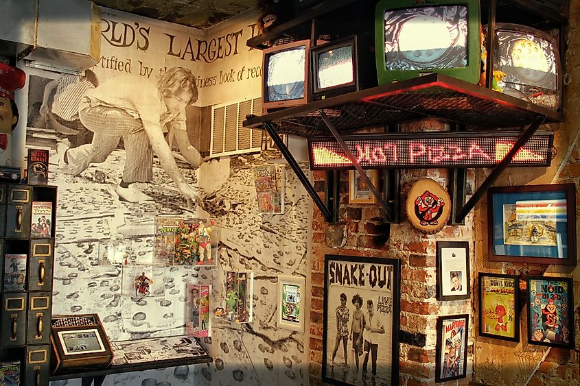 Interior of the Pizza Brain Museum of Pizza Culture, via