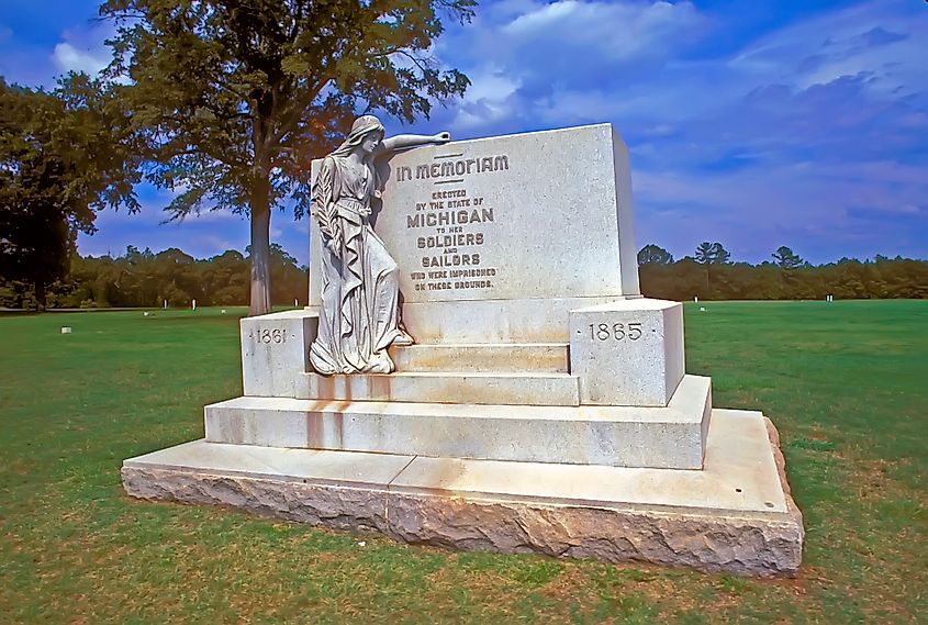 Historical Andersonville National Historic site and Civil War Prison Camp in Andersonville, Georgia.
