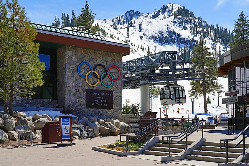 View of the Palisades Tahoe , a ski resort in California site of the 1960 Winter Olympics