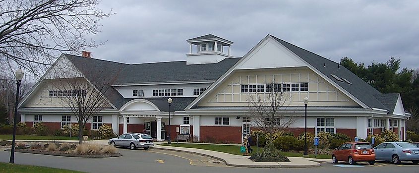 Case Memorial Library exterior in Orange, Connecticut