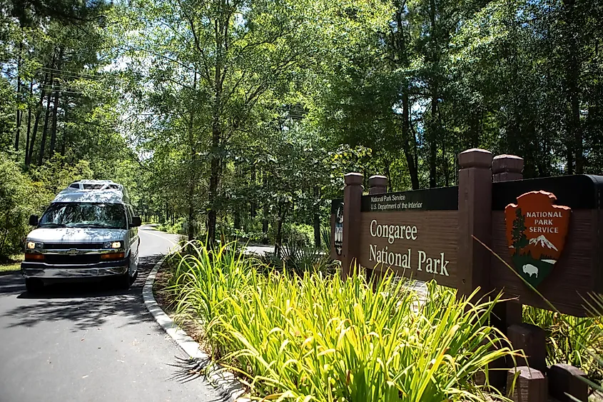 Congaree National Park entrance in South Carolina. Image credit Cavan-Images via Shutterstock