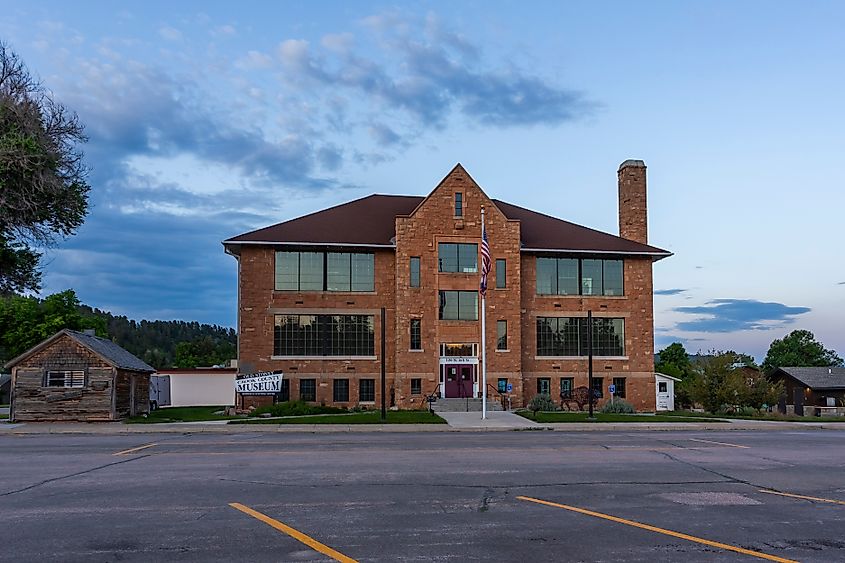 The exterior of the Crook County Museum and Art Gallery in Sundance, Wyoming