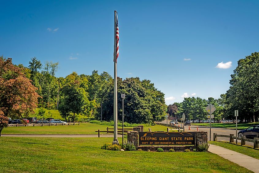Sleeping Giant State Park entrance in Connecticut.