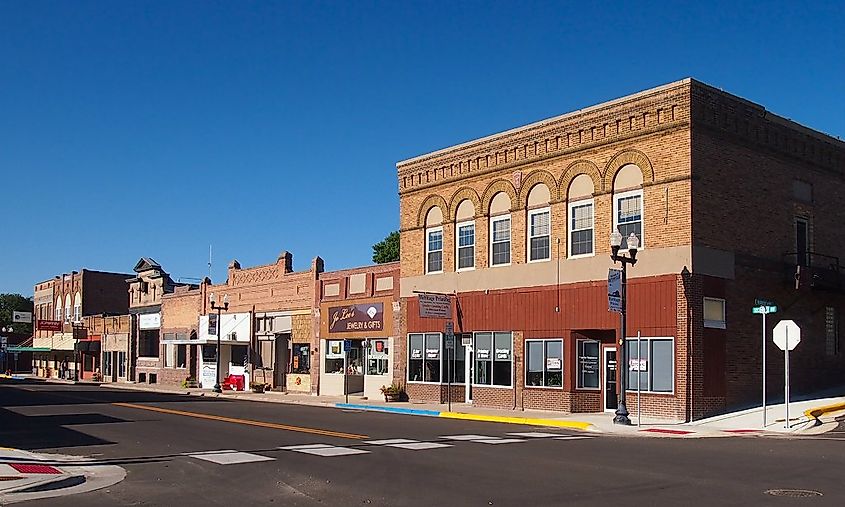 Historic downtown area of Ortonville, Minnesota