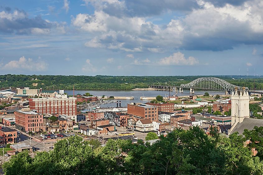 The beautiful river town of Dubuque in Iowa.