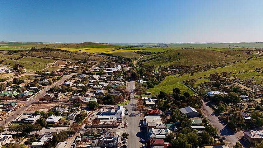 Aerial view of Burra, South Australia
