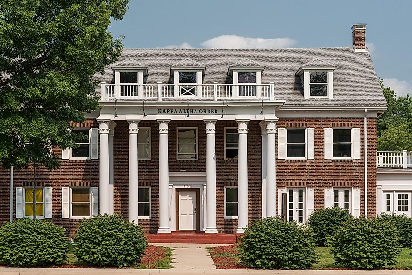 Fulton, Missouri: Kappa Alpha Order fraternity house on the campus of Westminster College.