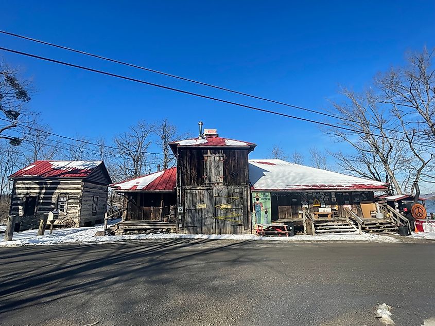 Buildings in the Rabbit Hash Historic District on the banks of the Ohio River