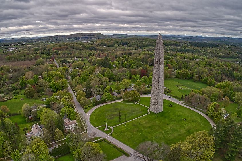 Aerial view of Bennington Battle Monument in Bennington, Vermont