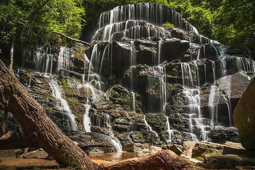 Serene Cascade of Yellow Branch Falls, South Carolina.