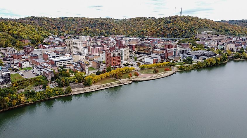 The downtown district of Wheeling, West Virginia