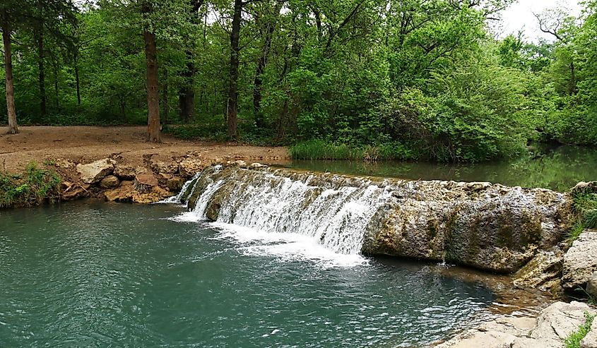 The Little Niagara falls in Chickasaw National Recreation Area in Sulphur, Oklahoma