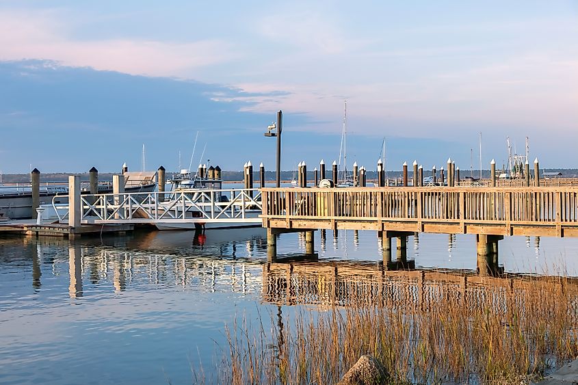 Overlooking the docks at St Marys, Georgia.