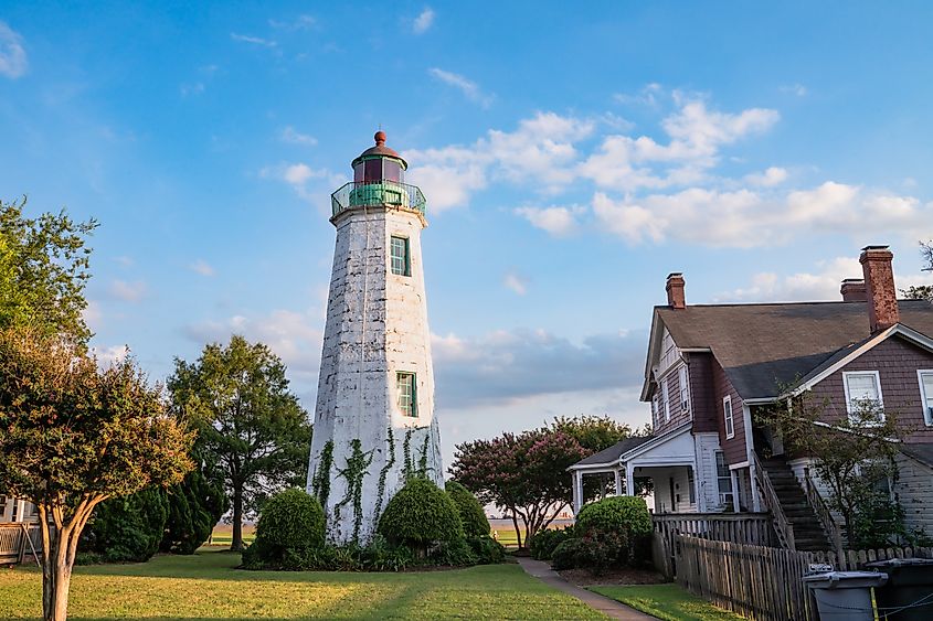 Old Point Comfort Lighthouse in Hampton, Virginia.