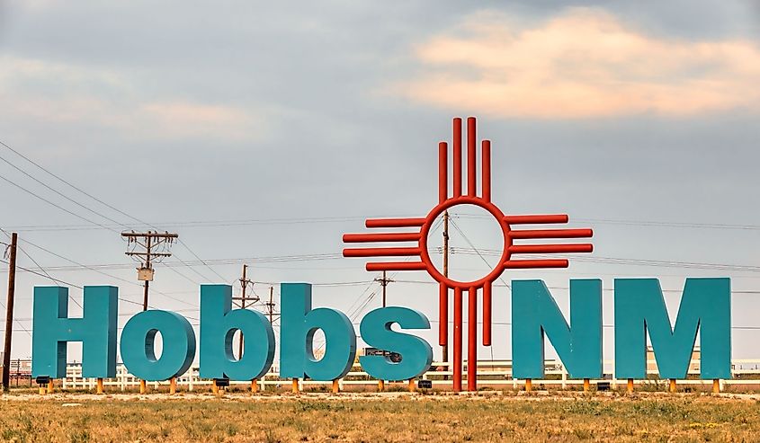 Hobbs city entrance sign
