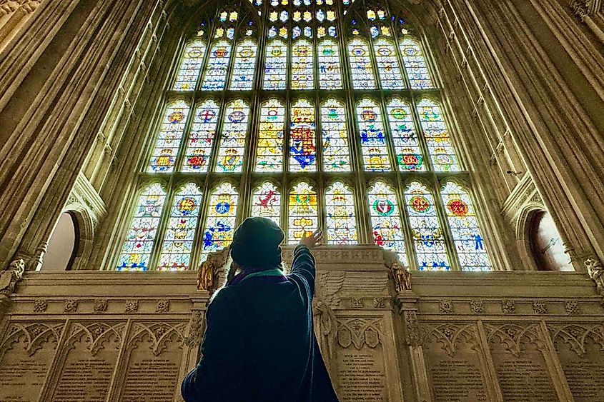 Houses of Parliament London tour guide Ruby in Westminster Hall Image credit Bryan Dearsley