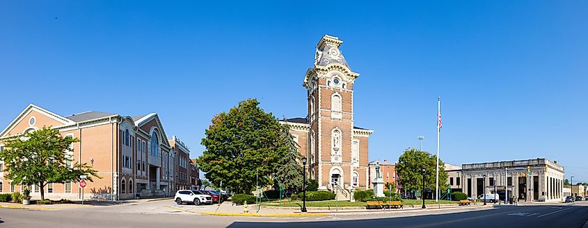 The Henry County Courthouse in New Castle, Indiana, United States.