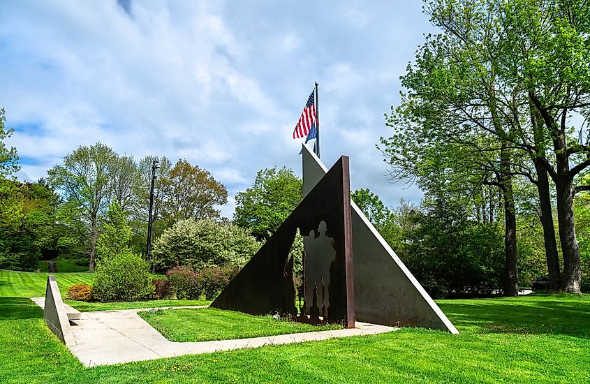 Vietnam War veteran memorial in Hallowell, Maine