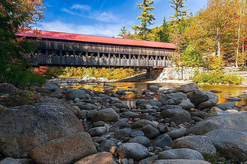 Covered bridge over Swift River in Conway, New Hampshire