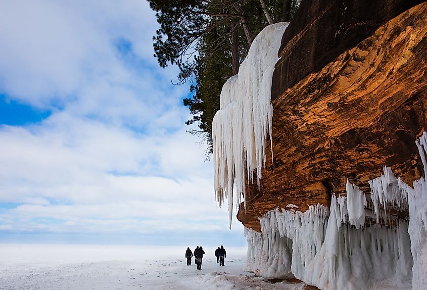 Apostle Islands National Lakeshore on the Lake Superior shoreline in winter