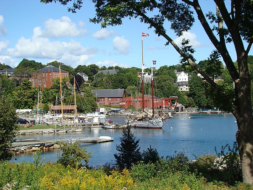 View of the Rockport Harbor in Maine.
