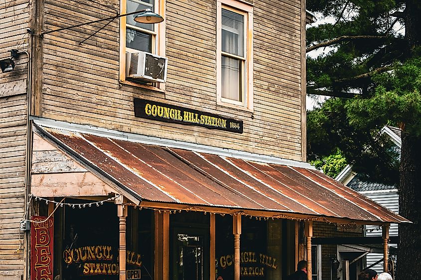 General store Council Hill Station in Scales Mound, Illinois.