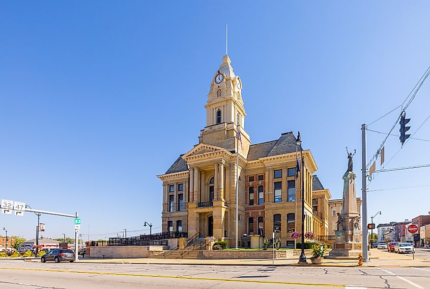 The Montgomery County Courthouse in Crawfordsville, Indiana.