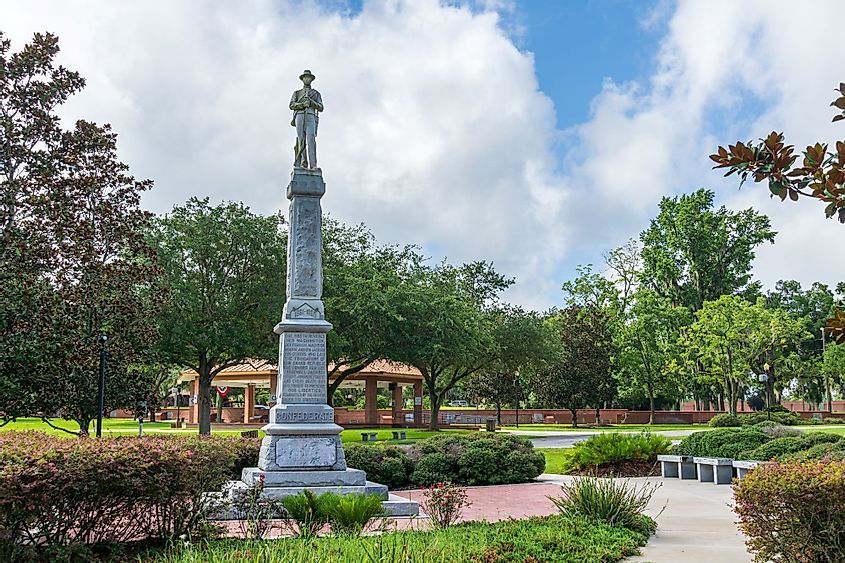 Monument dedicated to Confederate Civil War troops at Ocala Marion County Veteran's Memorial Park