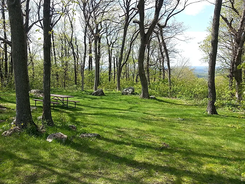 View from the northern slope in Blue Mound State Park.