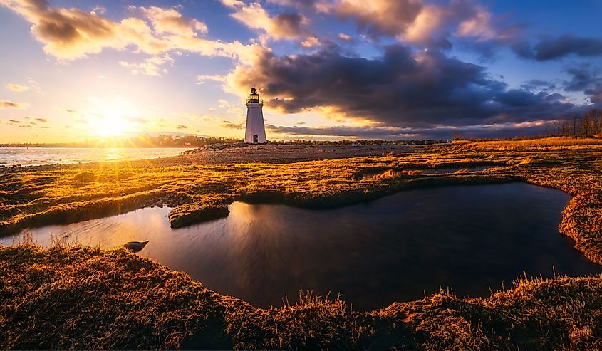 Fayerweather Island in Bridgeport, Connecticut, USA.