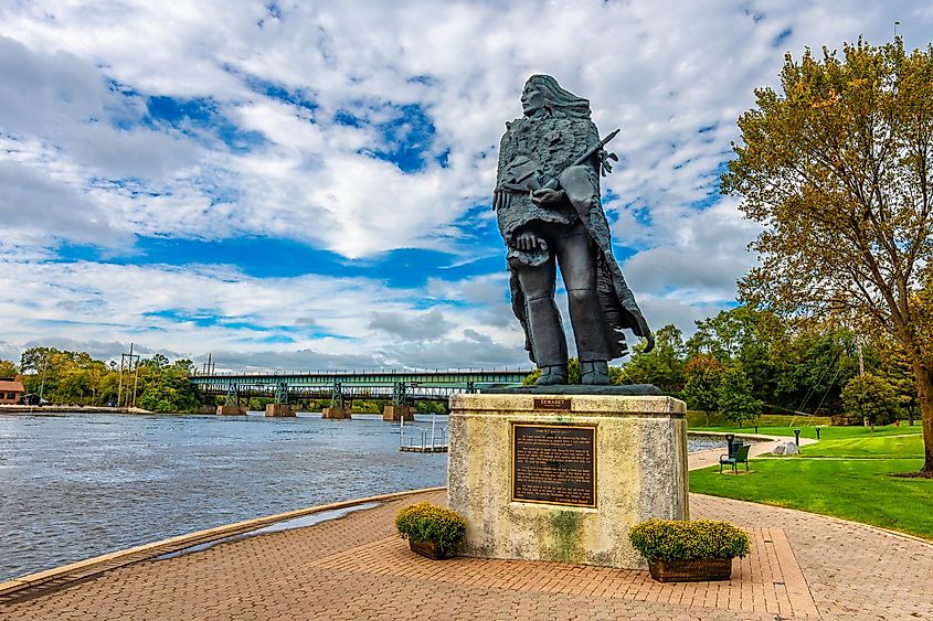 Pottawatomi Indian Statue in St. Charles, Illinois.