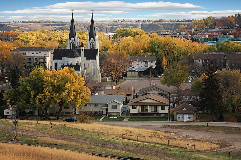 Aerial view of Medicine Hat, Alberta.