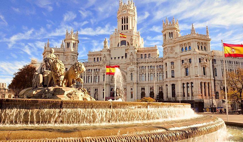 The famous Cibeles fountain in Madrid, Spain