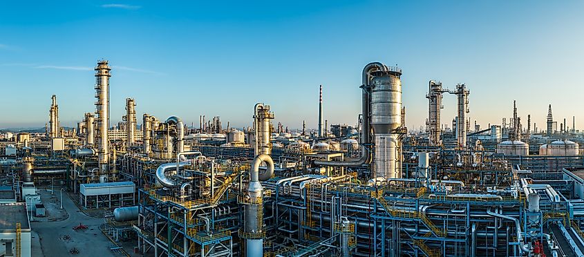 A large oil refinery
