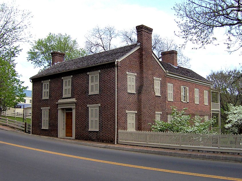 The Andrew Johnson House at the Andrew Johnson National Historic Site in Greeneville, Tennessee. 