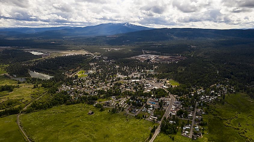 Aerial view of Chester, California.