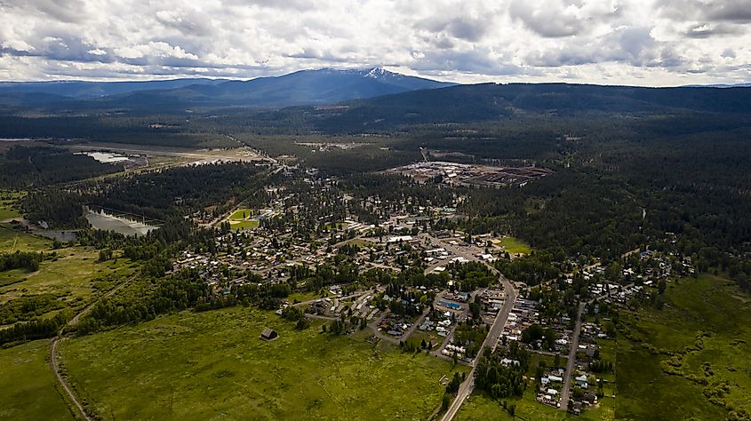 Aerial photograph of Chester, California,