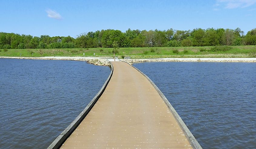 Pathway bridge at Emiquon Nature Preserve in Illinois