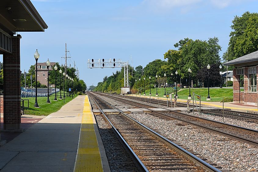 Train station in Westmont, Illinois.
