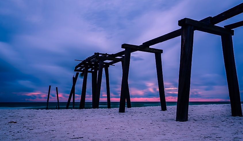 Pier at Camp Helen State Park outside Panama City Beach, Florida.