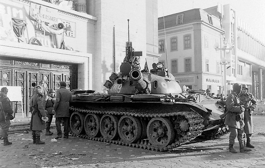 T-55 tank in front of Opera House