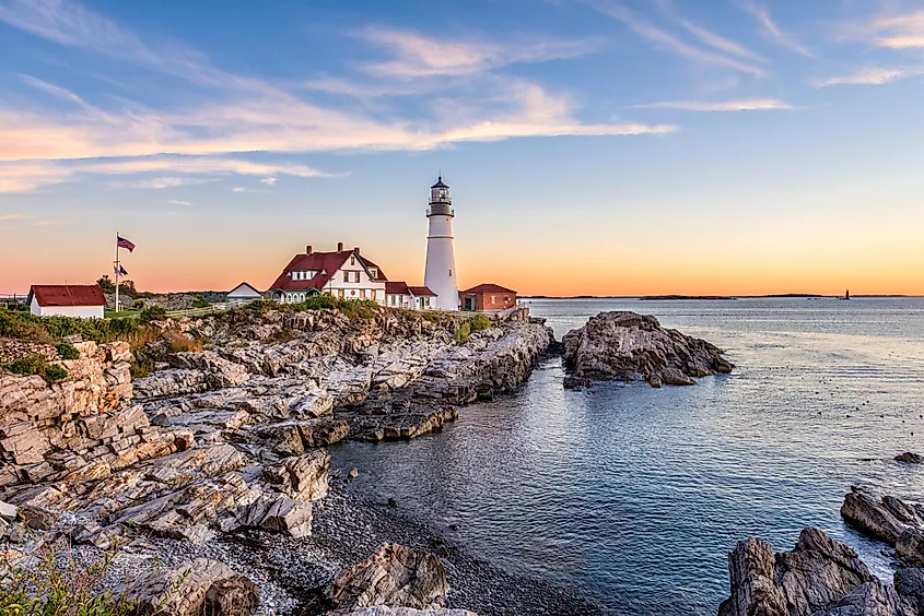 Portland, Maine, USA at Portland Head Light.