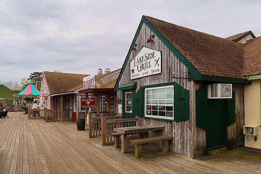 Cute storefronts in Smithville, New Jersey.