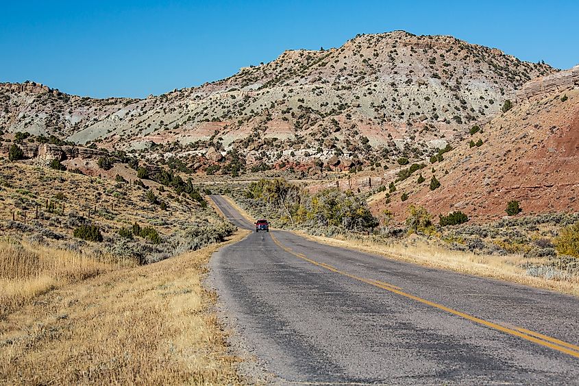 View of the Seminoe-Alcova Byway in Wyoming.