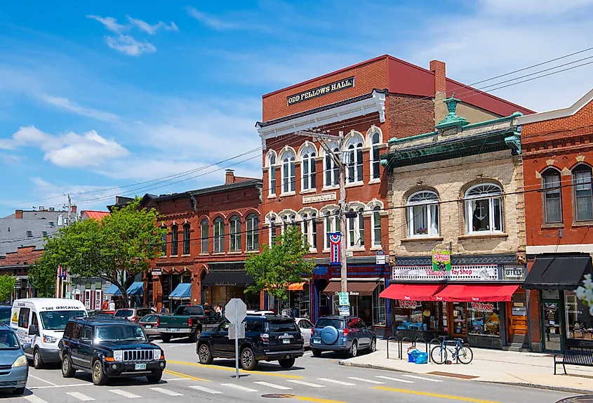 Odd Fellows Hall in historic town center of Exeter, New Hampshire. Image credit Wangkun Jia via Shutterstock